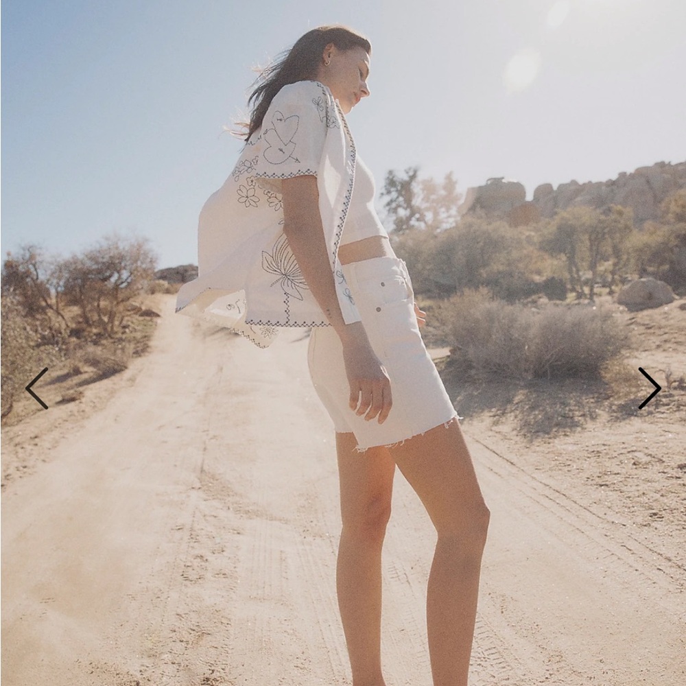 Madewell White Embroidered top